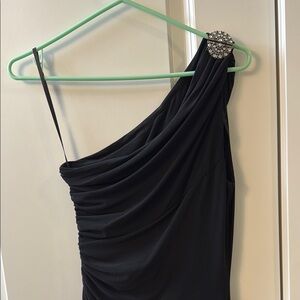 Elegant Black One-Shoulder Dress by Lauren Ralph Lauren
